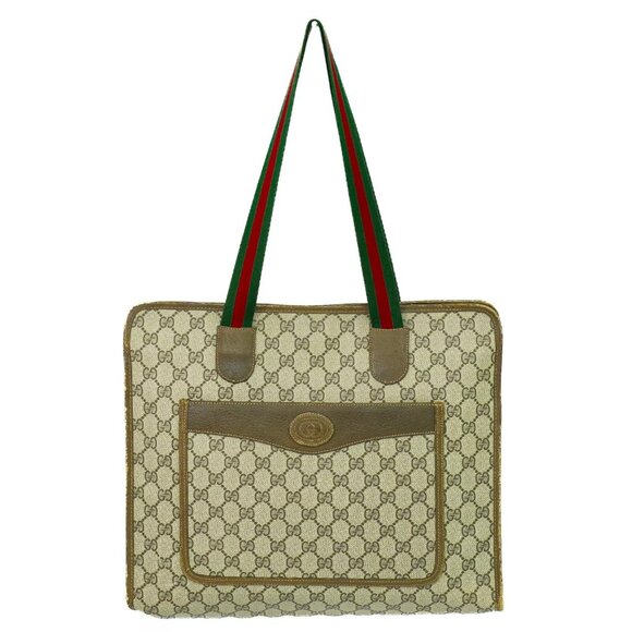 GUCCI Sherry GG Supreme Canvas Shoulder Tote Bag Beige - Picture 1 of 15